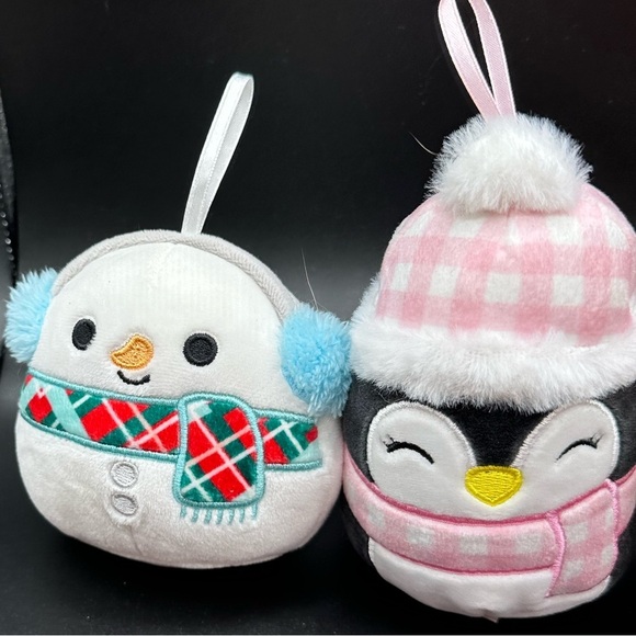 Squishmallows 9 Holiday Ornament Bundle Lucille Mrs Santa Penguin Ear Muffs - Picture 4 of 9